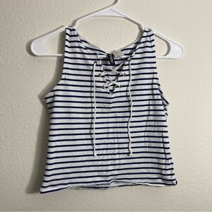 H&M Divided Stripe Crop Top - Black/White - Medium